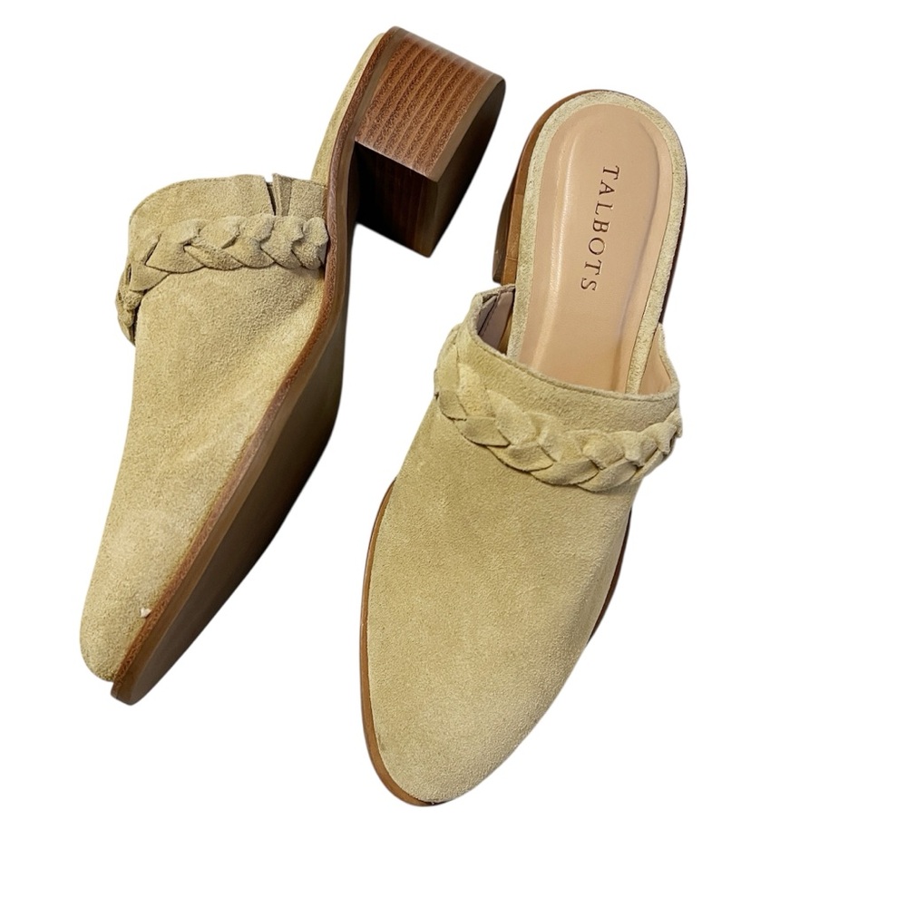 Talbots Tan Suede Mules 9.5
